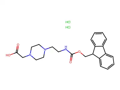 4-[2-(Fmoc-amino)ethyl]piperazin-1-ylacetic acid dihydrochloride structure