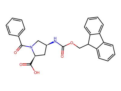 Fmoc-(2S,4S)-4-amino-1-benzoyl-pyrrolidine-2-carboxylic acid structure