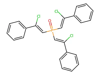 Phosphine oxide, tris(2-chloro-2-phenylethenyl)- structure