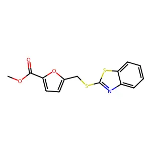 Methyl 5-[(1,3-benzothiazol-2-ylsulfanyl)methyl]furan-2-carboxylate structure