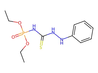 Diethyl N-(2-phenylhydrazinecarbothioyl)phosphoramidate structure