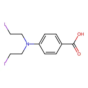 Benzoic acid, p-(bis(2-iodoethyl)amino)- structure