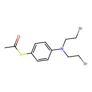 Acetic acid, thio-, S-ester with 4-(bis(2-bromoethyl)amino)benzene thiol structure