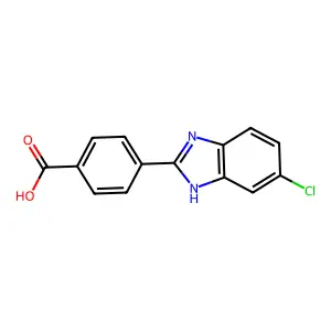 4-(5-chloro-1H-benzimidazol-2-yl)benzoic acid structure
