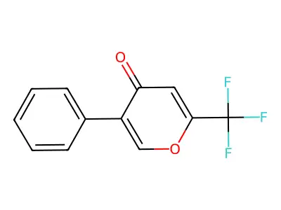 5-Phenyl-2-(trifluoromethyl)pyran-4-one structure