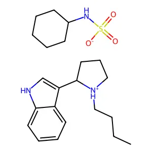 Indole, 3-(1-butyl-2-pyrrolidinyl)-, cyclohexanesulfamate structure