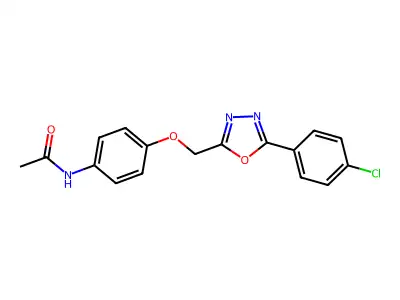 N-(4-((5-(4-Chlorophenyl)-1,3,4-oxadiazol-2-yl)methoxy)phenyl)acetamide structure