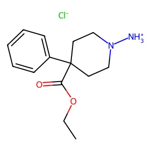 Ethyl 1-amino-4-phenylpiperidine-4-carboxylate--hydrogen chloride (1/1) structure