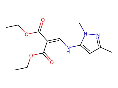 diethyl 2-{[(1,3-dimethyl-1H-pyrazol-5-yl)amino]methylidene}malonate structure