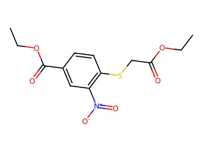 Ethyl 4-(2-ethoxy-2-oxoethyl)sulfanyl-3-nitrobenzoate structure
