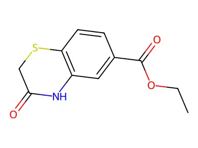 Ethyl 3-oxo-3,4-dihydro-2H-1,4-benzothiazine-6-carboxylate structure