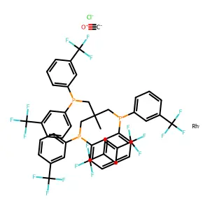 (RhCl(CO)(CF3PPP)) structure