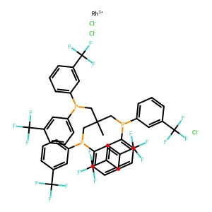 (RhCl3(CF3PPP)) structure