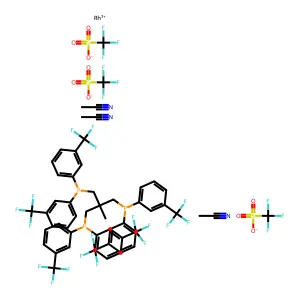 (Rh(MeCN)3(CF3PPP))(OTf)3 structure