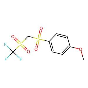 (4-Methoxyphenyl)(dioxo){[(trifluoromethyl)sulfonyl]methyl}-lambda~6~-sulfane structure