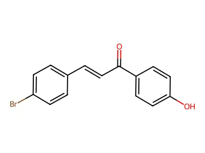(E)-3-(4-bromophenyl)-1-(4-hydroxyphenyl)prop-2-en-1-one structure