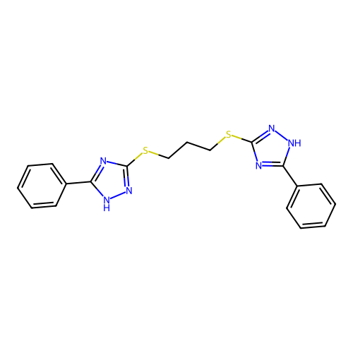 1H-1,2,4-Triazole, 3,3'-[1,3-propanediylbis(thio)]bis[5-phenyl- structure