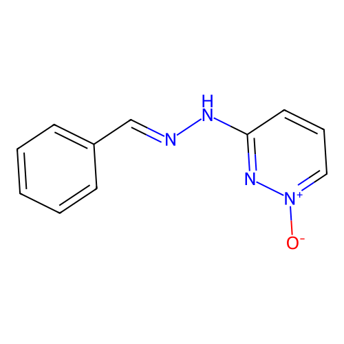 N-[(E)-benzylideneamino]-1-oxidopyridazin-1-ium-3-amine structure