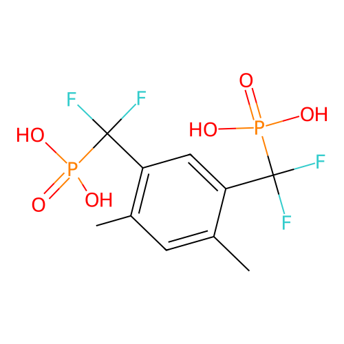 ({5-[difluoro(phosphono)methyl]-2,4-dimethylphenyl}difluoromethyl)phosphonic acid structure