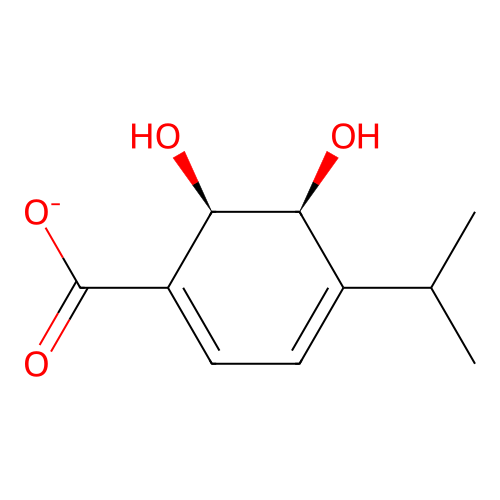(2R,3S)-2,3-dihydroxy-2,3-dihydro-p-cumate structure