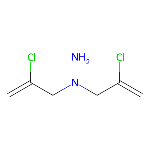 1,1-Bis(2-chloroprop-2-enyl)hydrazine structure
