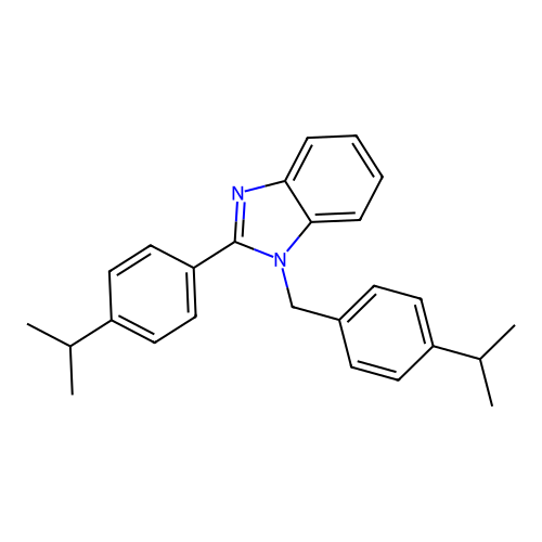 1-[4-(propan-2-yl)benzyl]-2-[4-(propan-2-yl)phenyl]-1H-benzimidazole structure