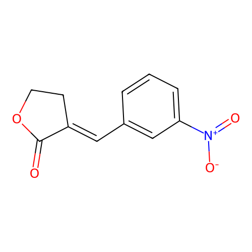 (3E)-3-[(3-nitrophenyl)methylidene]oxolan-2-one structure