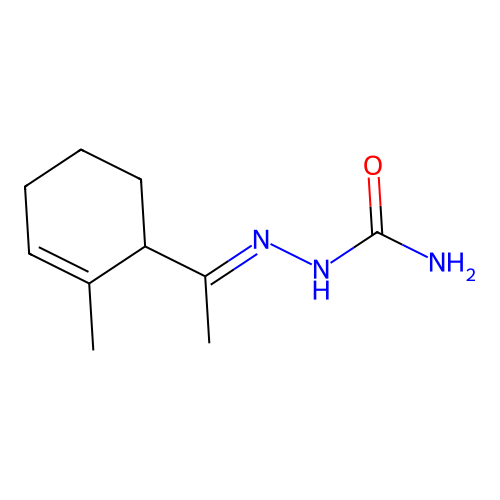 [1-(2-Methylcyclohex-2-en-1-yl)ethylideneamino]urea structure
