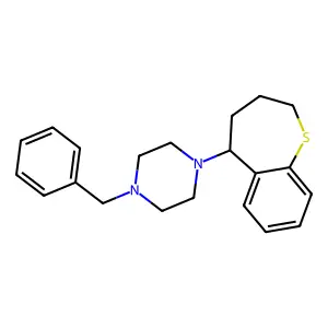 1-Benzyl-4-(2,3,4,5-tetrahydro-1-benzothiepin-5-yl)piperazine structure