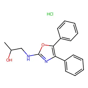 Oxazole, 4,5-diphenyl-2-((2-hydroxypropyl)amino)-, hydrochloride structure