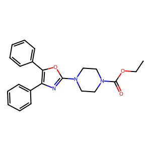 Oxazole, 4,5-diphenyl-2-(4-ethoxycarbonyl-1-piperazinyl)- structure