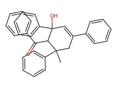 (2-Hydroxy-6-methyl-2,4,6-triphenylcyclohex-3-en-1-yl)-phenylmethanone structure