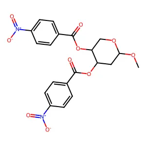 Methyl 2-deoxy-3,4-bis-o-(4-nitrobenzoyl)pentopyranoside structure