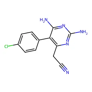 (2,6-Diamino-5-(4-chloro-phenyl)-pyrimidin-4-yl)-acetonitrile structure