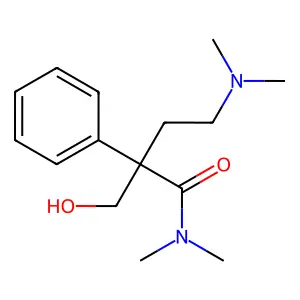 4-(dimethylamino)-2-(hydroxymethyl)-N,N-dimethyl-2-phenylbutanamide structure