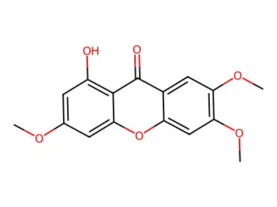 1-Hydroxy-3,6,7-trimethoxy-9H-xanthen-9-one structure