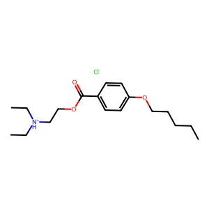 Benzoic acid, p-pentyloxy-, 2-diethylaminoethyl ester, hydrochloride structure