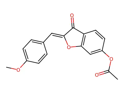 (Z)-2-(4-methoxybenzylidene)-3-oxo-2,3-dihydrobenzofuran-6-yl acetate structure