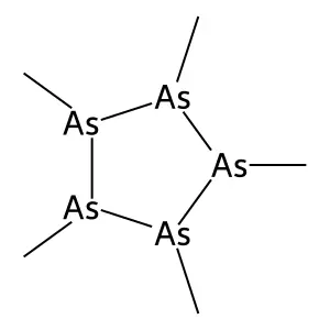 Pentamethylpentaarsolane structure