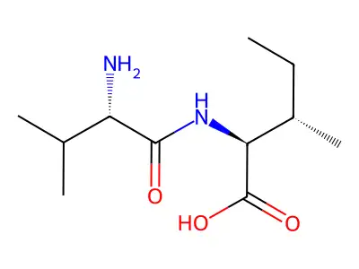 2-[(2-Azaniumyl-3-methyl-butanoyl)amino]-3-methyl-pentanoate structure