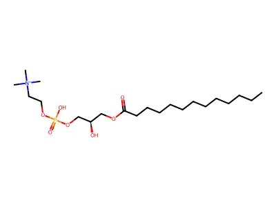 1-Tridecanoyl-2-hydroxy-sn-glycero-3-phosphocholine structure