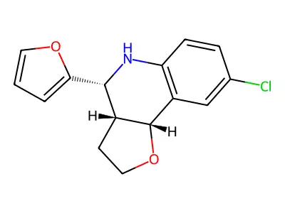 (3aS,4S,9bS)-8-chloro-4-(furan-2-yl)-2,3,3a,4,5,9b-hexahydrofuro[3,2-c]quinoline structure
