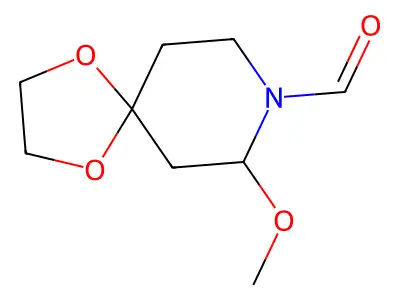 8-Formyl-7-methoxy-1,4-dioxa-8-azaspiro[4.5]decane structure