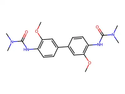4,4'-Bis(N,N-dimethylureido)-3,3'-dimethoxybiphenyl structure
