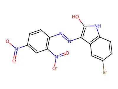 5-Bromo-1H-indole-2,3-dione 3-[(2,4-dinitrophenyl)hydrazone] structure