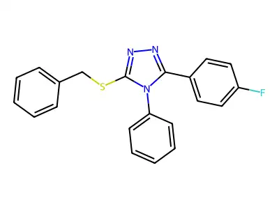 3-(benzylsulfanyl)-5-(4-fluorophenyl)-4-phenyl-4H-1,2,4-triazole structure