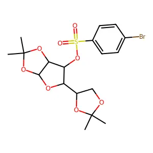 [5-(2,2-dimethyl-1,3-dioxolan-4-yl)-2,2-dimethyl-3a,5,6,6a-tetrahydrofuro[2,3-d][1,3]dioxol-6-yl] 4-bromobenzenesulfonate structure