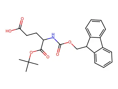 5-tert-butyl N-((9H-fluoren-9-ylmethoxy)carbonyl)-2-aminoglutarate structure
