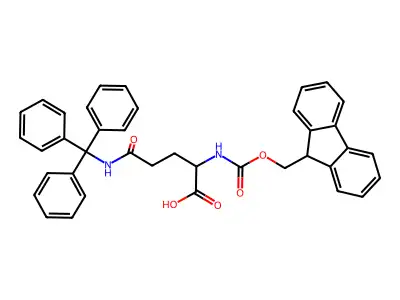 2-(9H-fluoren-9-ylmethoxycarbonylamino)-5-oxo-5-(tritylamino)pentanoic acid structure