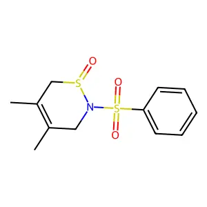 2H-1,2-Thiazine, 3,6-dihydro-4,5-dimethyl-2-(phenylsulfonyl)-, 1-oxide structure
